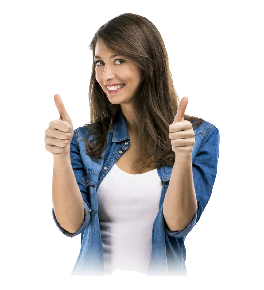 475 4753572 girl with thumbs up hd png download